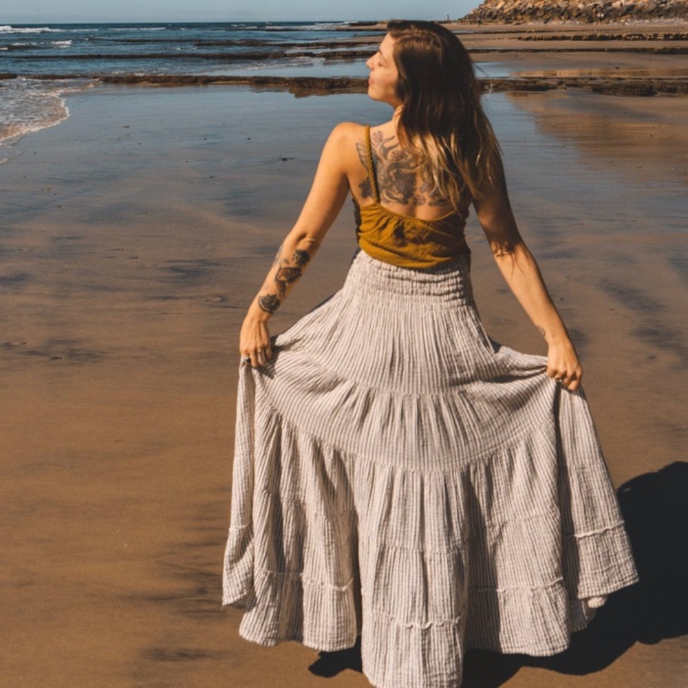 Cotton Flower Sophia Skirt in Apollo Stripe